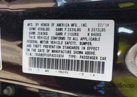 2015 Acura Tlx V6 Tech from USA, damaged, VIN 19UUB2F55FA000834